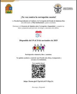 Tu voz contra la corrupción cuenta, encuesta sobre corrupción e impunidad.	 Eliminar